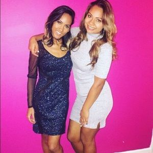 Sheer & Shiny Blue and Black Dress